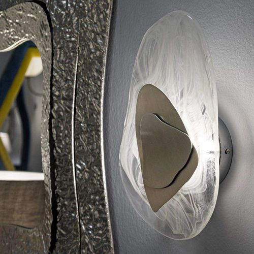 Applique Murale En Verre Ocean 21 X 8 X 31 Cm Argent Et Blanc