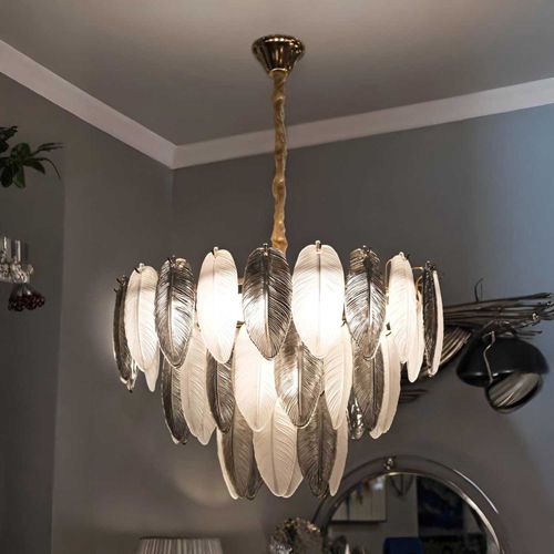 Suspension En Métal Et Verre Leafy 60 X 87 Cm