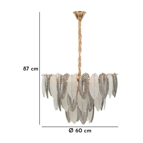 Suspension En Métal Et Verre Leafy 60 X 87 Cm