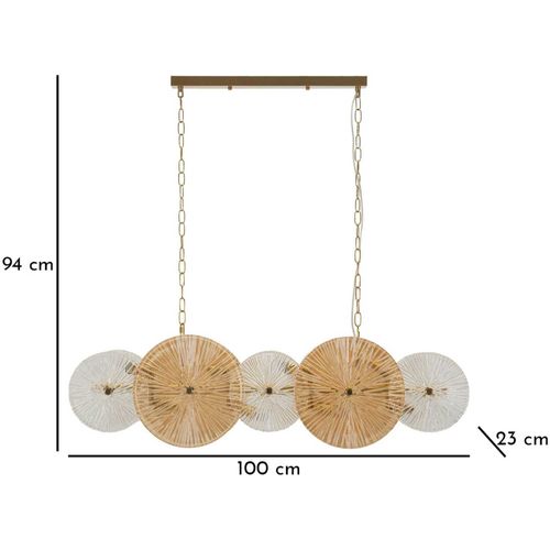 Suspension En Métal Et Verre 100 X 23 X 94 Cm Osaka