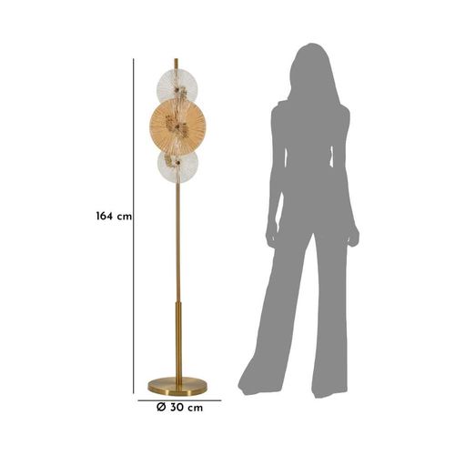 Lampadaire En Métal Et Verre Osaka 30 X 164 Cm