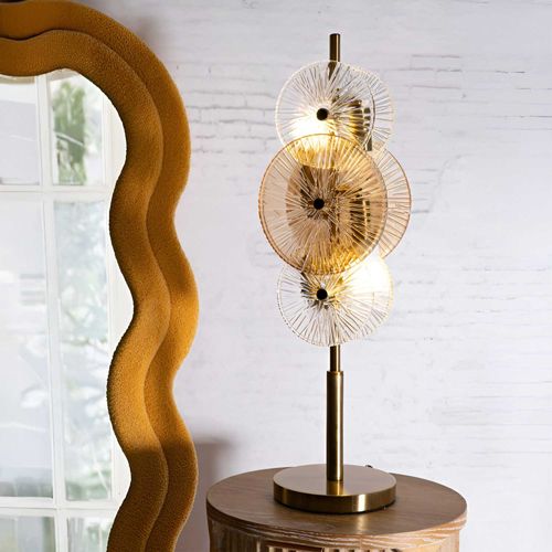 Lampe à Poser En Métal Et Verre 20 X 18 X 66 Cm Osaka