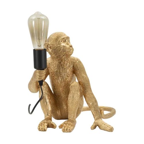 Lampe à Poser En Polyrésine Monkey 33 X 33 X 32 Cm Doré
