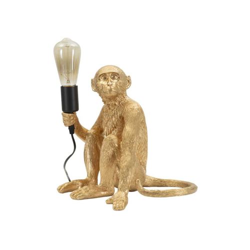 Lampe à Poser En Polyrésine Monkey 33 X 33 X 32 Cm Doré