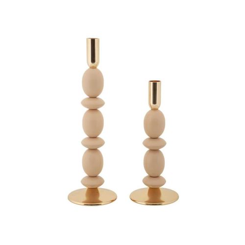 Bougeoir En Métal Shuttle (lot De 2) Rose Et Doré