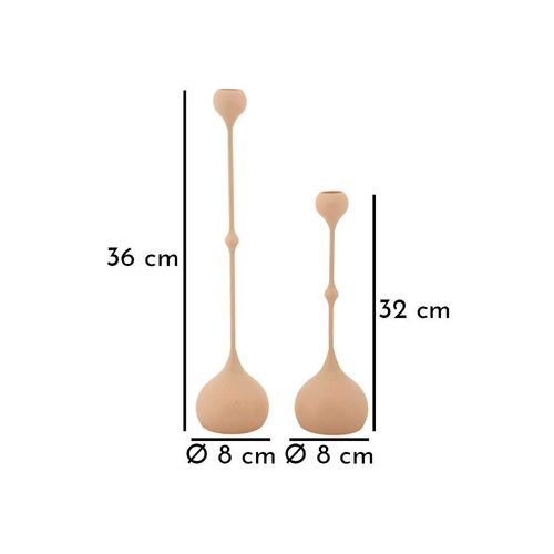 Bougeoir En Métal Slimmy (lot De 2) Rose Et Doré