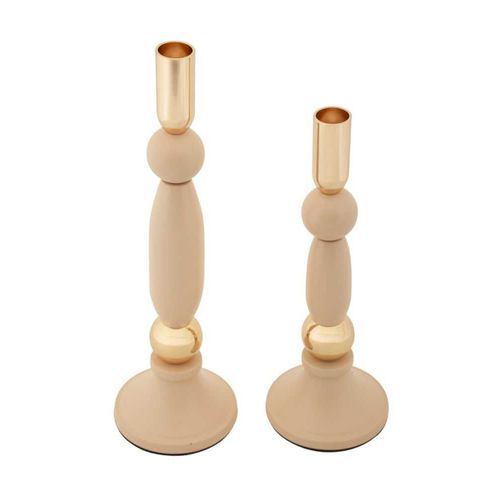 Bougeoir En Métal Strek (lot De 2) Rose Et Doré