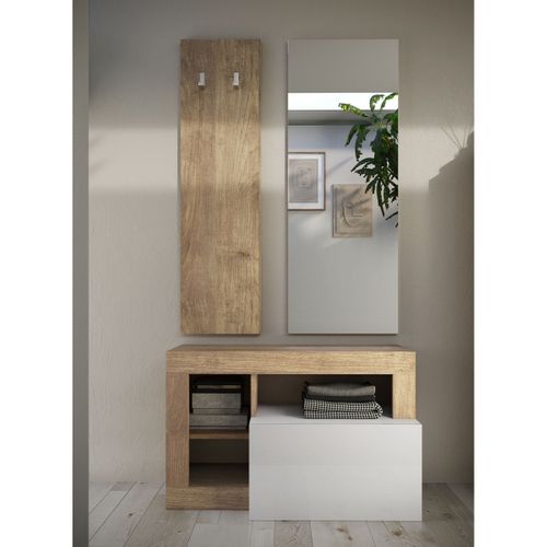 Ensemble Meuble D'entrée Avec Miroir H165 Cm