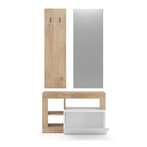 Ensemble Meuble D'entrée Avec Miroir H165 Cm