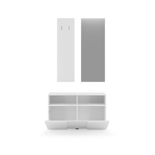 Set 3 Pièces, Petit Meuble, Porte-manteaux Et Miroir