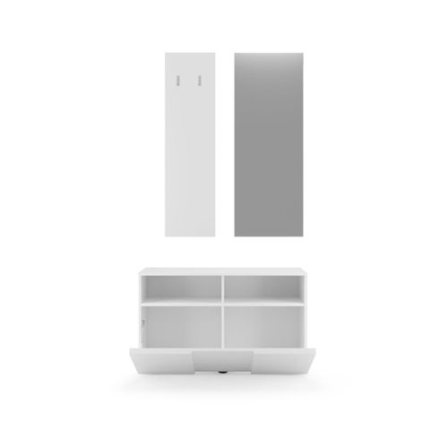 Set 3 Pièces, Petit Meuble, Porte-manteaux Et Miroir