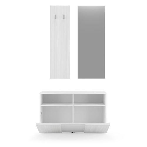 Set 3 Pièces, Petit Meuble, Porte-manteaux Et Miroir