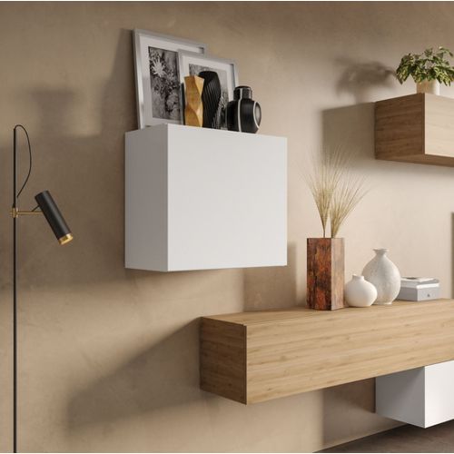 Rangement Mural Marina Laqué Blanc Brillant L55 X P30 X H50