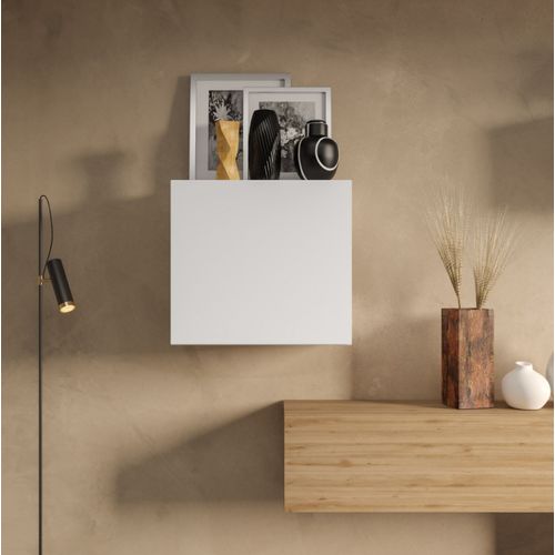 Rangement Mural Marina Laqué Blanc Brillant L55 X P30 X H50