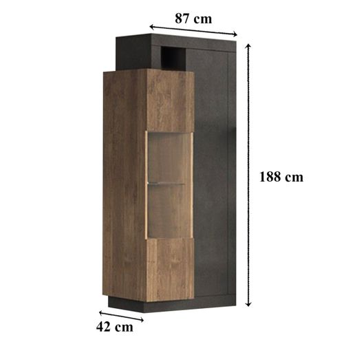 Vitrine 2 Portes En Verre Sans Éclairage - H188 Cm