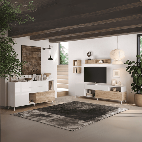 Buffet 2 Portes Et 2 Étagères L181 Cm