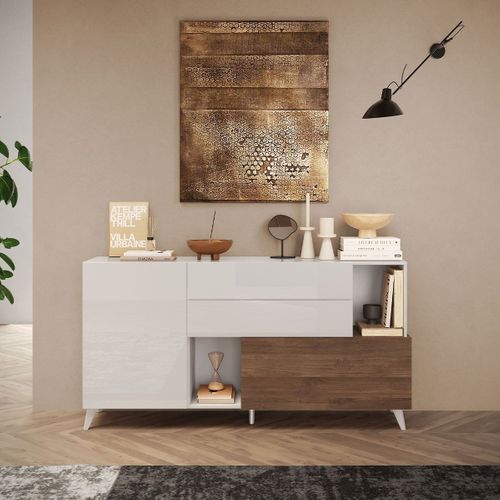 Buffet 2 Portes Et 2 Étagères L181 Cm