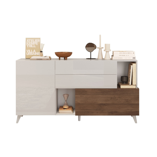 Buffet 2 Portes Et 2 Étagères L181 Cm