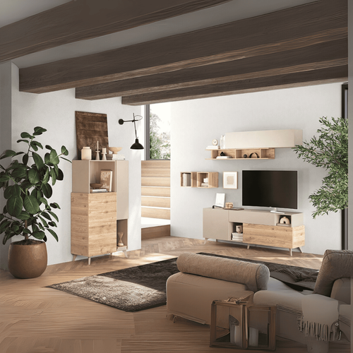 Buffet 2 Portes, 2 Niches Et 2 Étagères L80 Cm