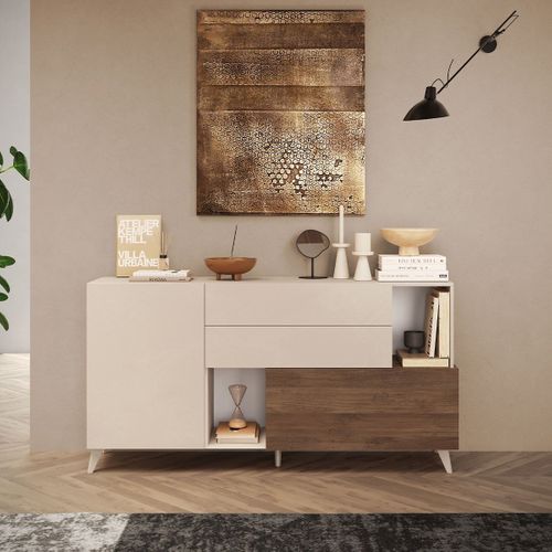Buffet 2 Portes Et 2 Étagères L181 Cm