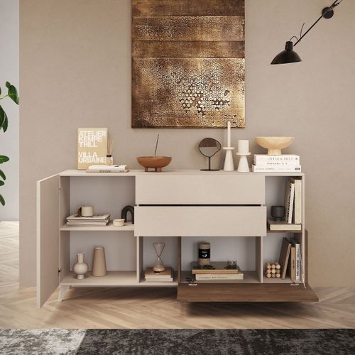 Buffet 2 Portes Et 2 Étagères L181 Cm