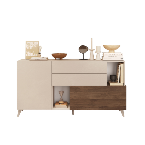 Buffet 2 Portes Et 2 Étagères L181 Cm