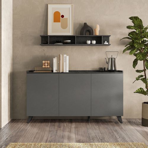 Petit Buffet 3 Portes Et 2 Étagères L181 Cm