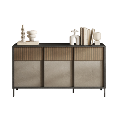 Petit Buffet 3 Portes Et 2 Étagères L156 Cm