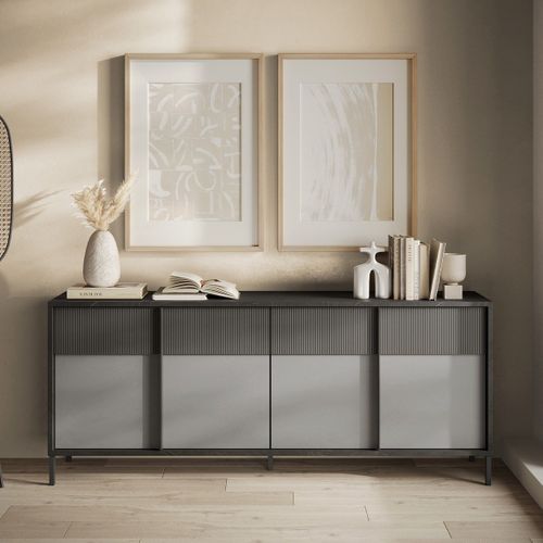 Buffet 4 Portes Et 2 Etagères L206 Cm