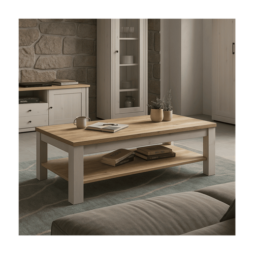 Table Basse Avec Sous-plateau De Rangement L110 Cm