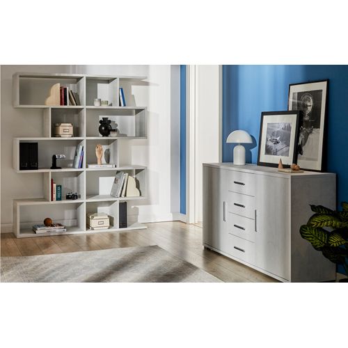 Bibliothèque Modulable H178 L150 Kit - Métal-clair Et Gris