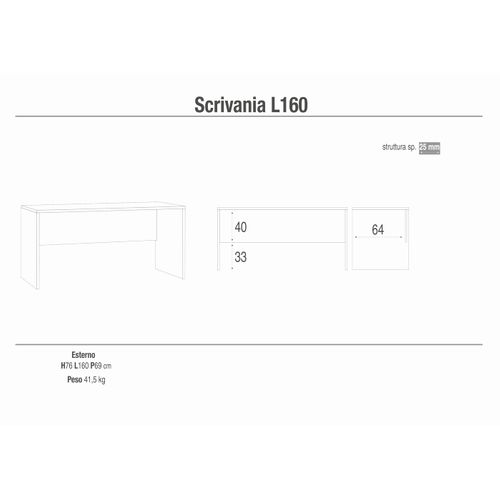 Bureau L160 En Kit - Marron