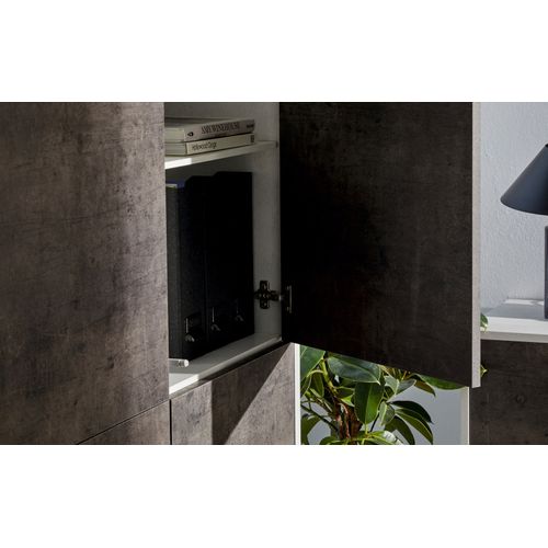 Armoire 4 Portes H161 L108 Kit Push-pull - Gris Et Marbre