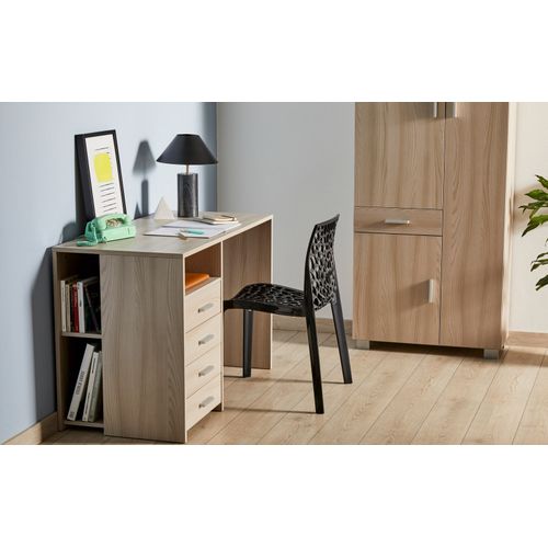 Bureau 4 Tiroirs L120 Kit - Blanc