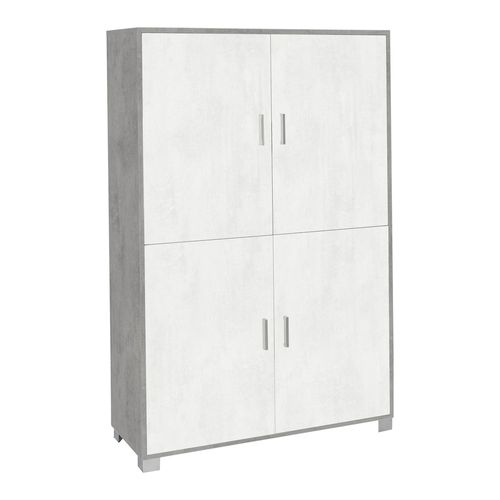 Armoire 4 Portes H161 L108 Kit - Métal-clair Et Gris
