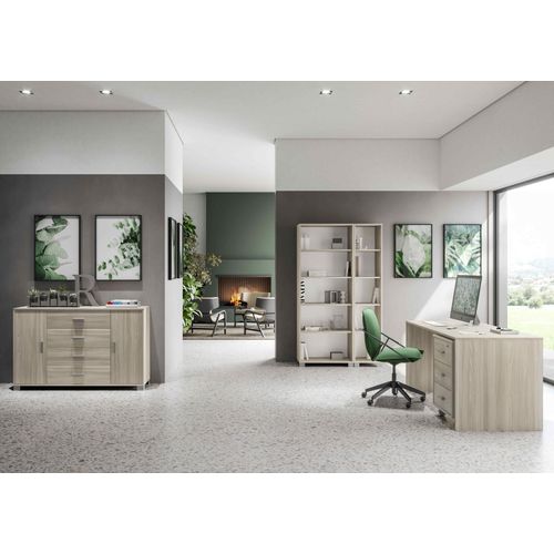 Armoire 2 Portes 4 Tiroirs H84 L174 Kit - Marron