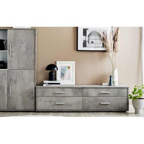 Kit D’armoire à 4 Tiroirs H50 L179 - Gris