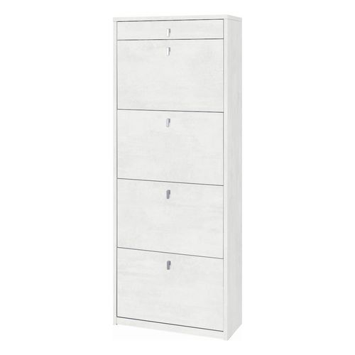 Armoire à Chaussures 4 Portes 1 Tiroir - Gris