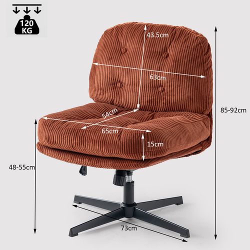 Fauteuil Salon Fonction D'inclinaison Pivotant Sur 360° En Velours Côtelé Rouge