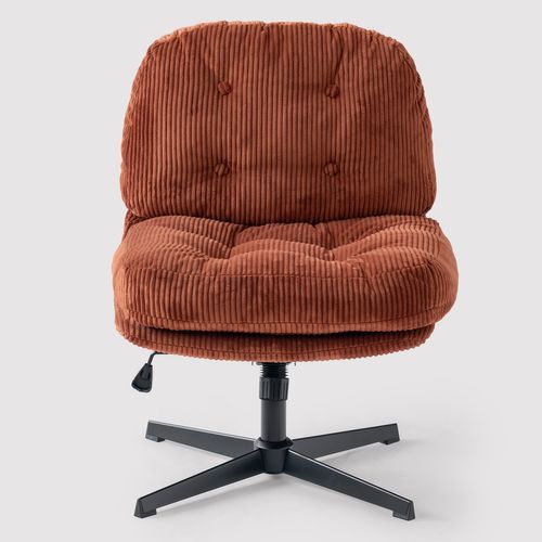 Fauteuil Salon Fonction D'inclinaison Pivotant Sur 360° En Velours Côtelé Rouge