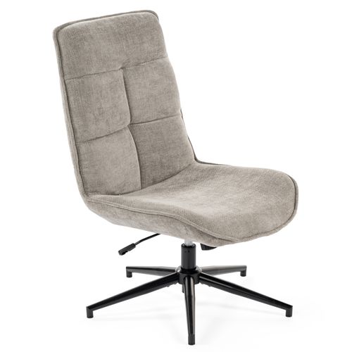 Fauteuil Salon Fonction D'inclinaison Pivotant Sur 360° Avec Dossier En Tissu Chenille Gris