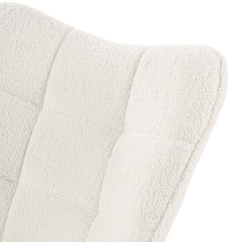 Fauteuil De Salon Scandinave Avec Accoudoirs Pied Bois Massif Rembourré En Boulette Beige