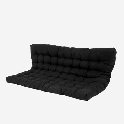 Futon 2 Places Portable Matelas Pliable, 135x190x10cm, Noir