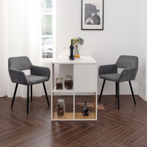Lot De 4 Chaises De Salle à Manger En  En Métal Pour Cuisine Salon Chambre Bureau, Gris