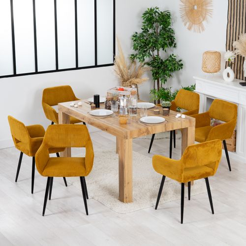 Lot De 6 Chaises De Salle à Manger En  En Métal Pour Cuisine Salon Chambre Bureau , Jaune