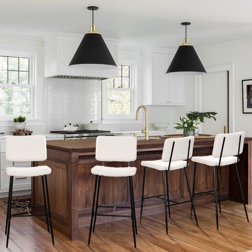 Lot De 4 Tabouret De Bar Industriel Avec Dossier Et Repose-pieds, Chaises Hautes, Beige