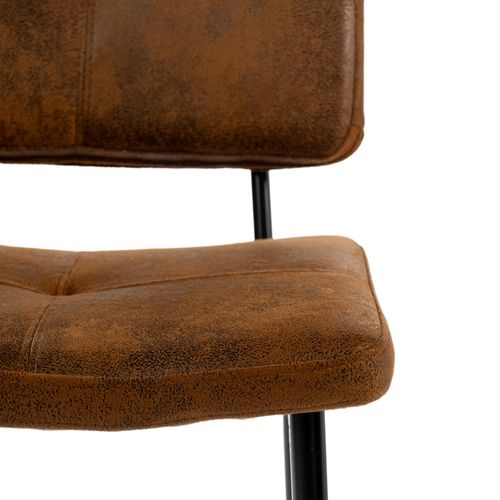 Lot De 6 Tabouret De Bar Industriel Avec Dossier Et Repose-pieds,  Chaises Hautes, Marron