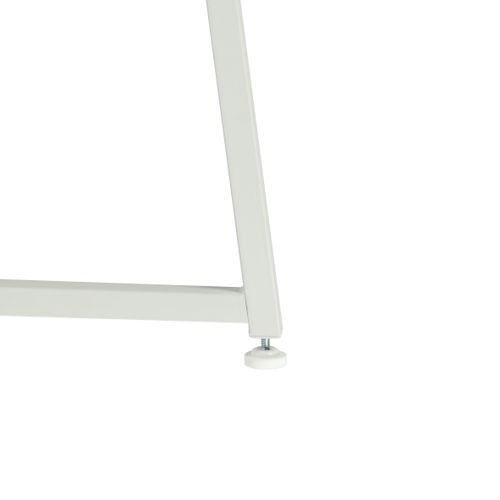 Bureau Pliant Avec 4 Roulettes Pour Petits Espaces Scandinave, Cadre En Métal, Blanc