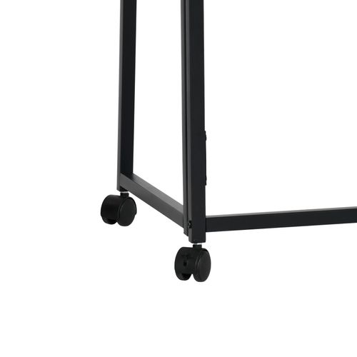 Bureau Pliant Avec 4 Roulettes Pour Petits Espaces Industriel, Cadre En Métal, Marron