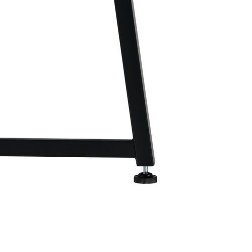 Bureau Pliant Avec 4 Roulettes Pour Petits Espaces Industriel, Cadre En Métal, Marron